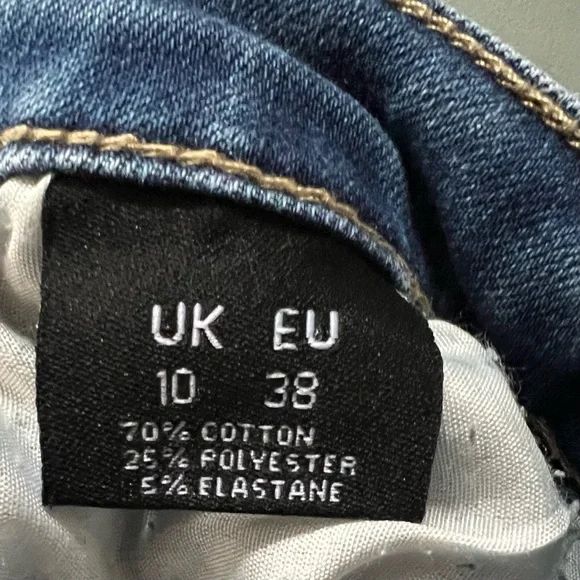 NASTY GAL Stretch HIGH RISE High Waisted SKINNY Soft JEANS UK 10 EU 38 - Picture 9 of 16